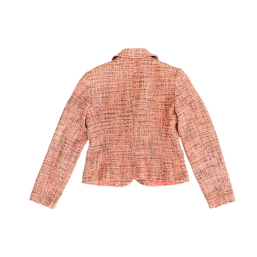 Axcess Liz Claiborne Coral Tweed Blazer Front Button Lined Jacket Women US 4 - Picture 6 of 7